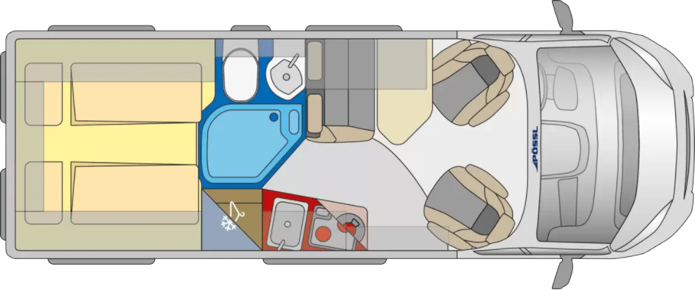 Plattegrond en indeling van de Roadcruiser Evolution