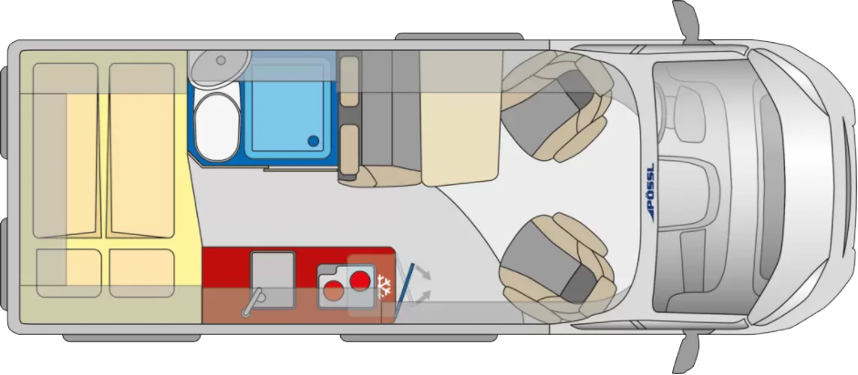 Plattegrond en indeling van de Trenta 600 R