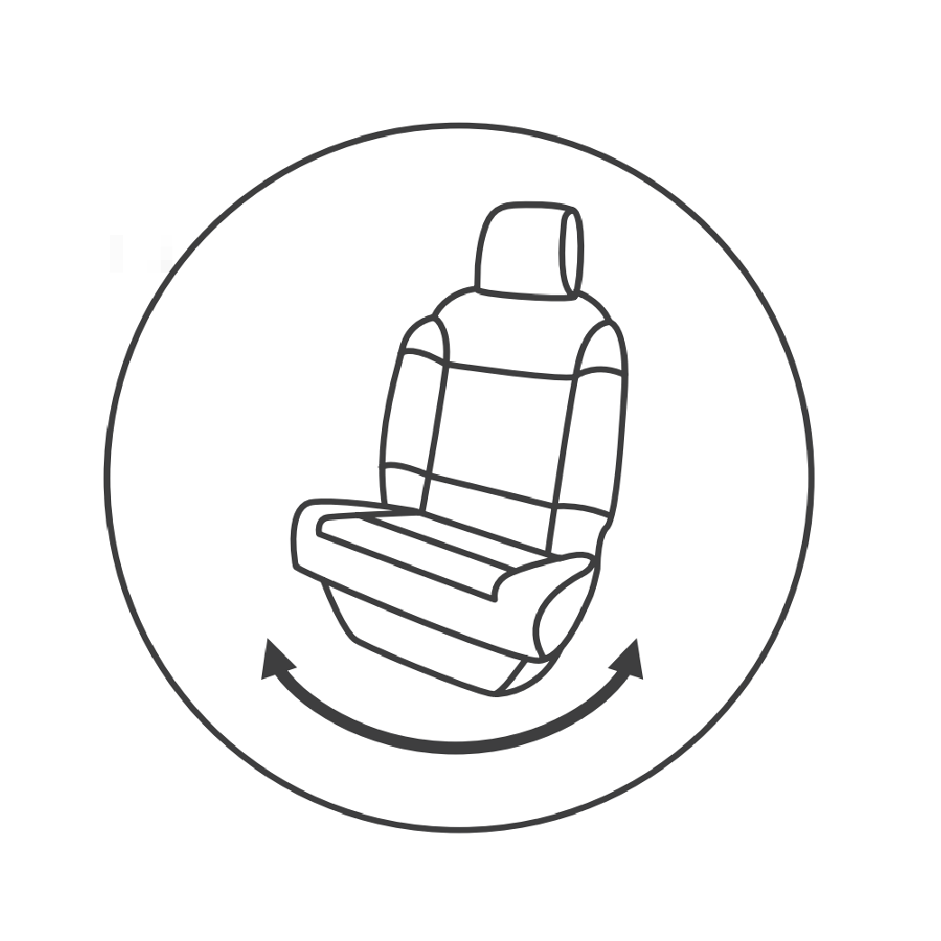 Icoon draaibare voorstoelen in de Campstar