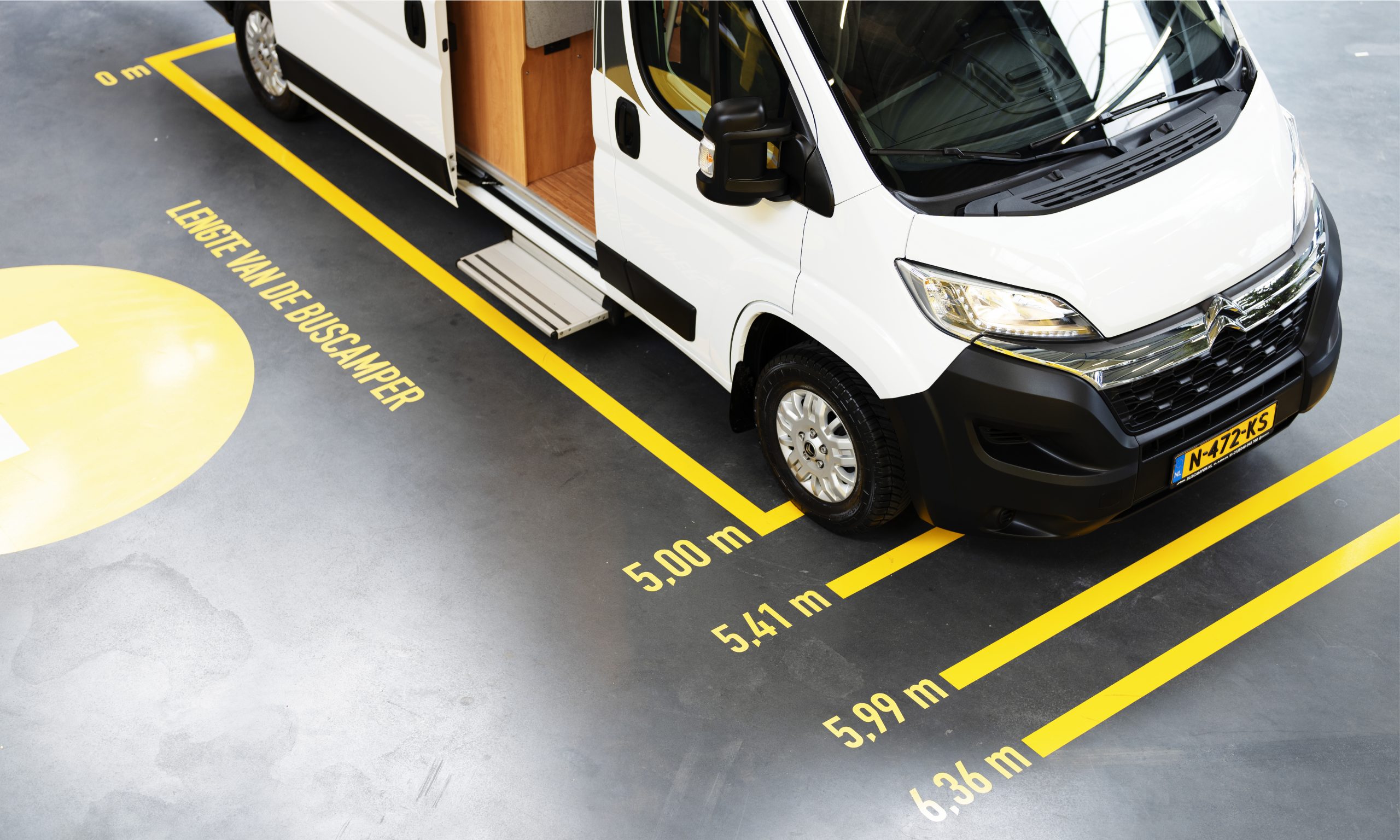 Stap 2 de lengte van de camper