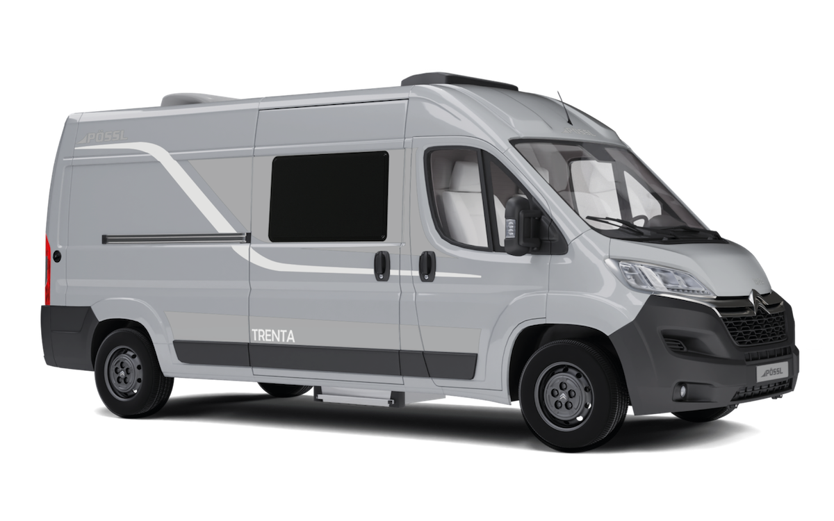 De buitkant van de Trenta 600 R buscamper