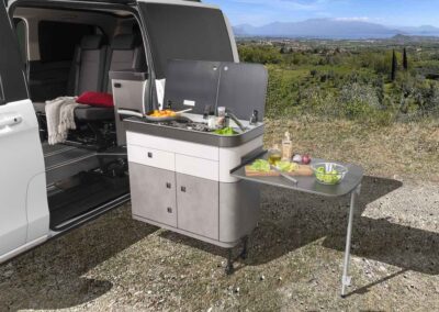 Uitschuifbaar keukenblok van de Campstar