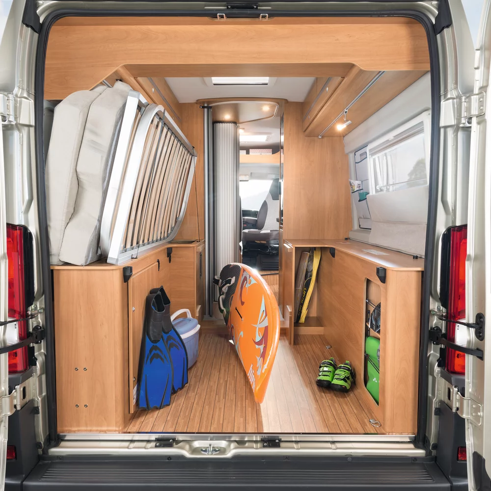 D-line highlights opbergruimte XXL opbergruimte in de Pössl D-line modellen