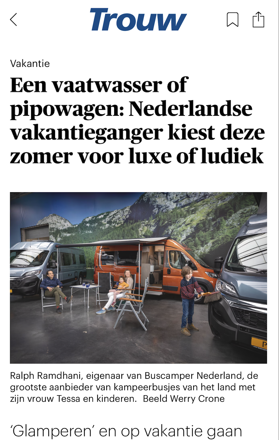 Trouw: met een coronaproof camper op pad