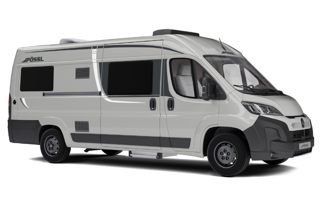 Pössl exterieur kleur Campovolo grijs / Expedition grijs