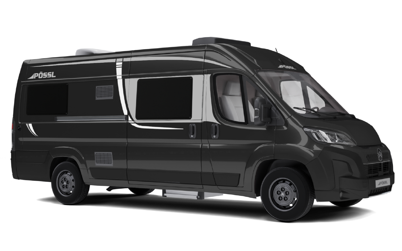 Pössl buscamper exterieur kleur Zwart Metallic