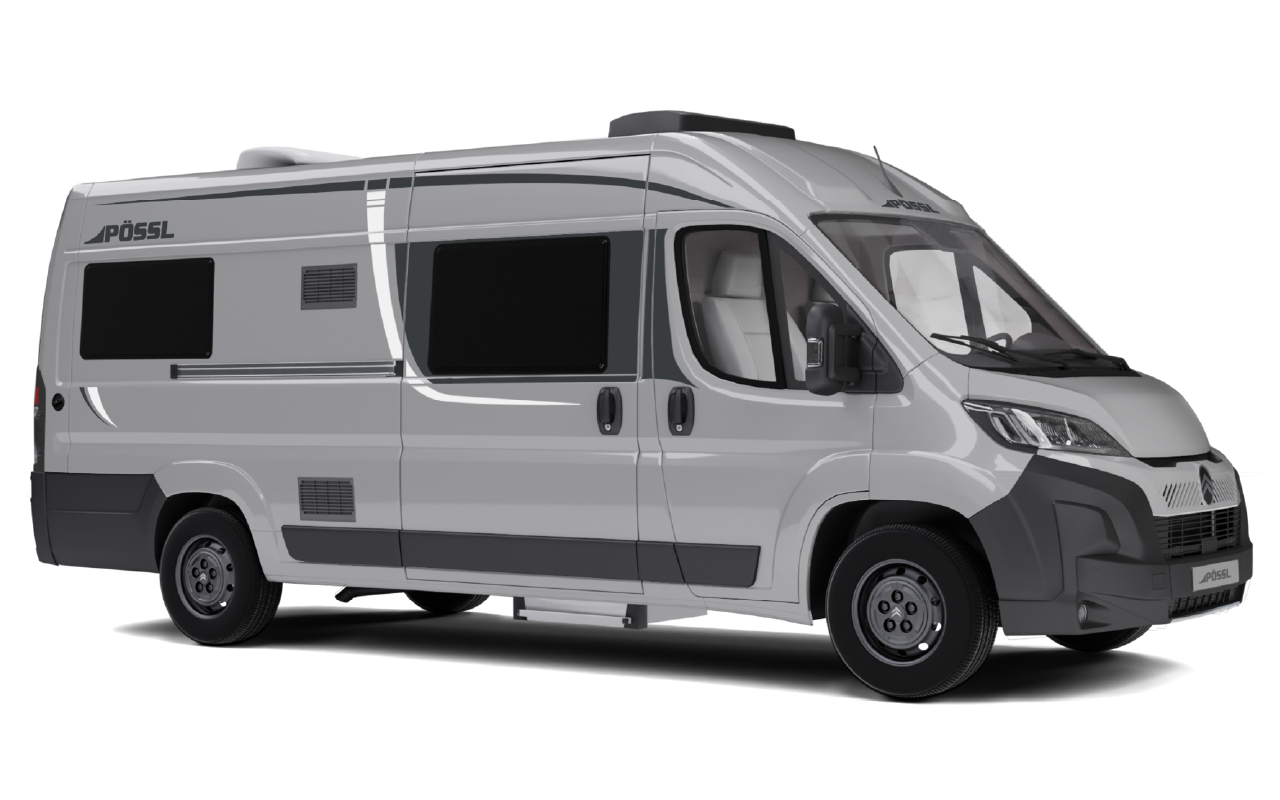 Pössl buscamper exterieur kleur Artense Grijs Metallic